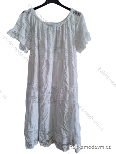 Šaty krajkové letní boho krátký rukáv dámské nadrozměr (XL/2XL ONE SIZE) ITALSKÁ MÓDA IMD23608/DUR