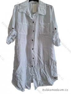 Šaty košilové bavlněné 3/4 dlouhý rukáv dámské nadrozměr (XL/2XL ONE SIZE) ITALSKÁ MÓDA IMD23609/DUR