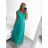 Šaty dlhé spoločenské elegantné bez rukávov dámske (S/M ONE SIZE) TALIANSKA MÓDA IMPSH233584/DU S/M červená