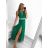 Šaty dlouhé společenské elegantní bez rukávu dámské (S/M ONE SIZE) ITALSKÁ MÓDA IMPSH223598/DU zelená