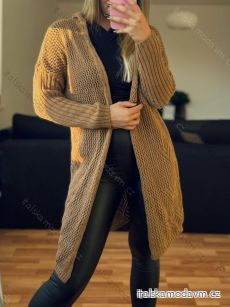 Cardigan pletený dlouhý rukáv dámský  (M/L/XL ONE SIZE) ITALSKÁ MÓDA IMD23656