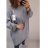 Tunika teplá dlhý rukáv dámska nadrozměr (3XL-6XL) EBELIEVE MA121S-2027/DU růžová 5XL/6XL