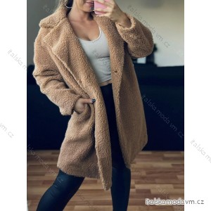 Kabát teddy dlouhý rukáv dámský (XL/2XL ONE SIZE) ITALSKÁ MÓDA IMD23668