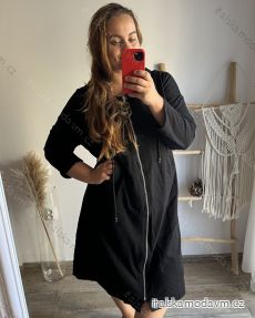 Mikina na zip s kapucí dlouhý rukáv dámská nadrozměr (2XL/3XL/4XL ONE SIZE) ITALSKá MóDA IM423HAHNNA/DU