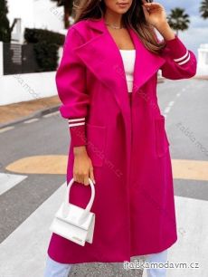 Kabát flaušový s páskem dámský (S/M ONE SIZE) ITALSKÁ MÓDA IMWAD233674
