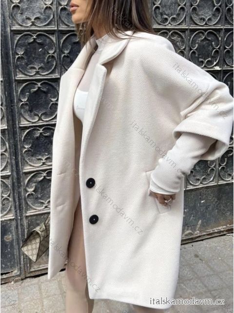 Kabát flaušový dlouhý rukáv dámský (S/M ONE SIZE) ITALSKÁ MÓDA IMWGB233720