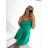 Šaty elegantné spoločenské na ramienka dámske (S/M ONE SIZE) TALIANSKA MóDA IM322461/UL tmavě vínová