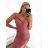 Šaty dlhé elegantné spoločenské trblietavé carmen dámske (S/M ONE SIZE) TALIANSKA MÓDA IMM2251196/DU S/M šedá svetlá