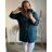 Kabát oversize na zip s kapucí dámský nadrozměr (2XL/3XL/4XL ONE SIZE) ITALSKá MóDA IM323BEAUTIFUL/DU 2XL/3XL petrolejová