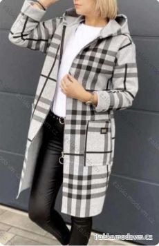 Cardigan kabát s kapucí dlouhý rukáv dámský (S/M ONE SIZE) ITALSKÁ MÓDA IMWD233453