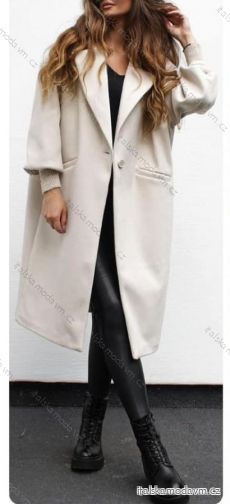 Kabát flaušový dlouhý rukáv dámský (S/M ONE SIZE) ITALSKÁ MÓDA IMWL233785