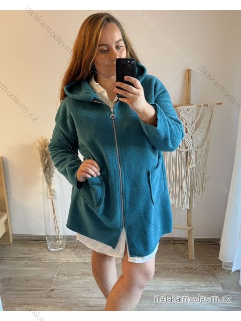 Kabát dlouhý rukáv dámský nadrozměr (3XL/4XL ONE SIZE) ITALSKÁ MODA IM423BEATY