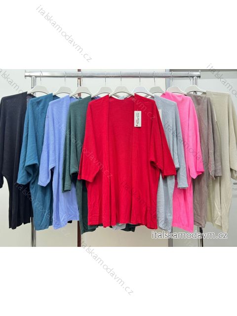 Cardigan 3/4 rukáv dámský nadrozměr (2XL/3XL ONE SIZE) ITALSKÁ MÓDA IM423553