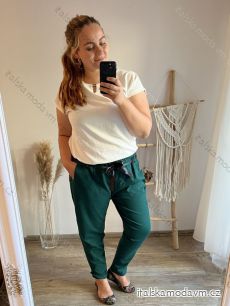 Kalhoty dlouhé strečové dámské nadrozměr (XL/2XL/3XL ONE SIZE) ITALSKÁ MÓDA IMWQ233251