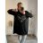 Tunika 3/4 dlhý rukáv dámska nadrozmer (3XL/4XL ONE SIZE) TALIANSKA MÓDA IMWQ233050 čierna 3XL / 4XL