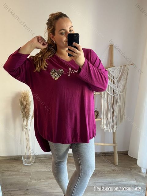 Tunika predĺžená dlhý rukáv dámska nadrozmer (3XL/4XL ONE SIZE) TALIANSKA MÓDA IMWQ233254