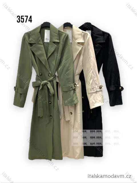 Kabát trenčkot dlouhý rukáv dámský (S/M ONE SIZE) ITALSKÁ MÓDA IMPHD233574