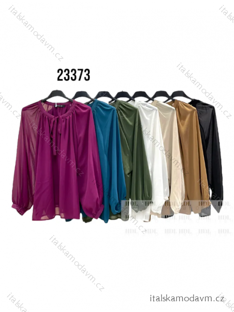 Blúzka elegantný dlhý rukáv dámska (S/M ONE SIZE) TALIANSKA MÓDA IMPHD2323373