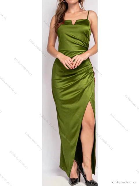 Šaty dlouhé společenské na ramínka dámské (S/M ONE SIZE) ITALSKÁ MÓDA IMPHD2321118-2