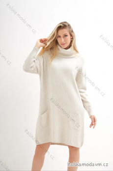 Šaty mikinové dlouhý rukáv dámské (S/M ONE SIZE) ITALSKÁ MÓDA IMPLI239209