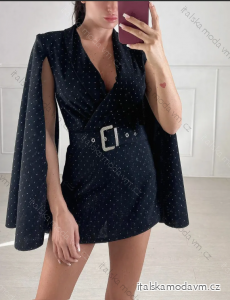 Šaty/overal elegantní mini dlouhý rukáv dámské (S/M ONE SIZE) ITALSKÁ MÓDA IMPBB23C30374