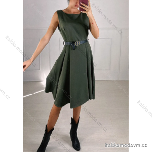 Šaty elegantní s páskem bez rukávu dámské (S/M ONE SIZE) ITALSKÁ MÓDA IMPBB23100804