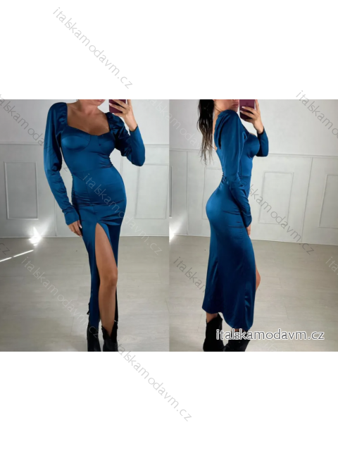 Šaty dlhé spoločenské dlhý rukáv dámske (S/M ONE SIZE) TALIANSKA MÓDA IMPBB23B24108