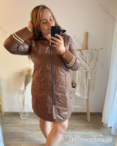 Bunda  s kapucí dámská nadrozměr (XL/2XL ONE SIZE) ITALSKÁ MÓDA IM423OLGA