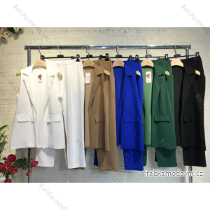 Souprava elegantní sako bez rukávu a kalhoty dámská (S/M ONE SIZE) ITALSKÁ MÓDA IMPGM2310372