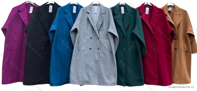Kabát podzimní dlouhý rukáv dámský nadrozměr (3XL/4XL ONE SIZE) ITALSKÁ MÓDA IMD23728