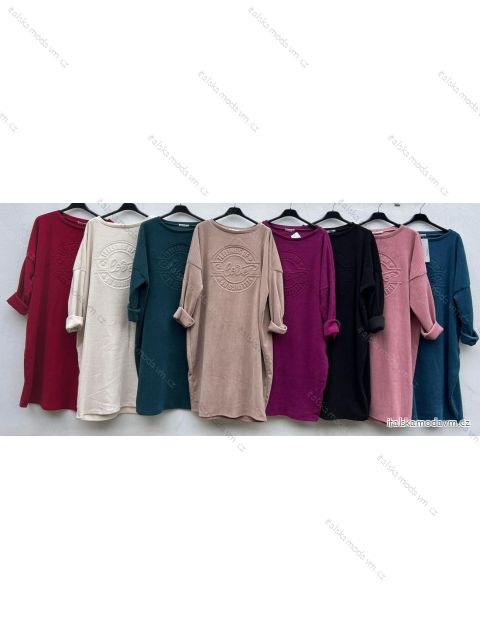 Šaty teplé dlouhý rukáv dámské (S/M ONE SIZE) ITALSKÁ MÓDA IMD23715