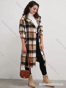 Kabát flanelový dlouhý rukáv dámský nadrozměr (S/M/L/XL/2XL ONE SIZE) ITALSKÁ MÓDA IMD23747