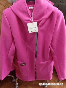 Mikina prodloužená na zip teplá s kapucí dámská (S-2XL) ITALSKÁ MÓDA IMP21091