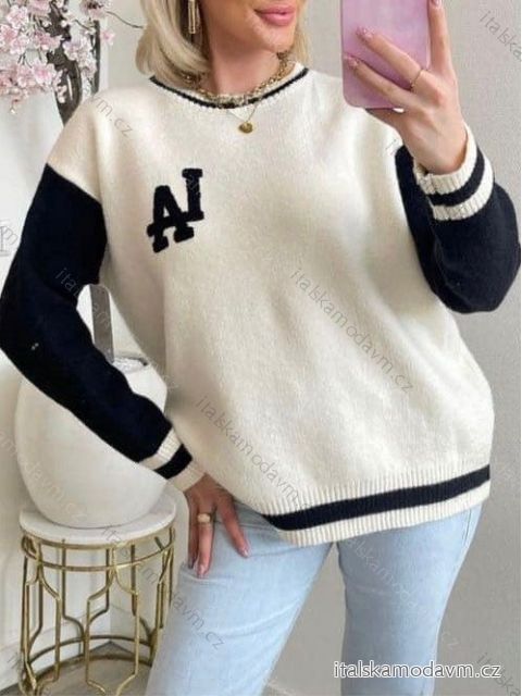 Svetr dlouhý rukáv dámský (S/M ONE SIZE) ITALSKÁ MÓDA IMM23M3159