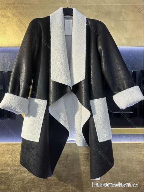 Kabát dlouhý rukáv dámský (S/M ONE SIZE) ITALSKÁ MÓDA IMM23M9965