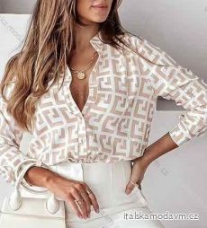 Tunika halenka košilová dlouhý rukáv dámská (S/M ONE SIZE) ITALSKÁ MÓDA IMWY23164