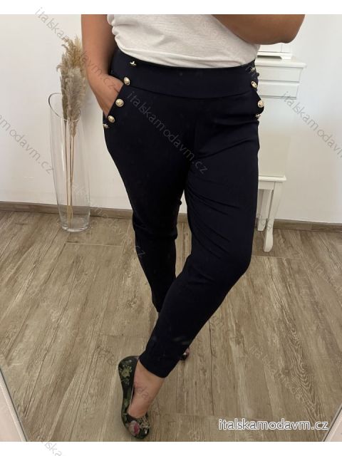 Kalhoty dlouhé dámské nadrozměr (2XL/3XL ONE SIZE) ITALSKÁ MÓDA IMWQ23156/DUR tmavě modrá 2LX/3XL