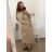 Kabát flaušový dlouhý rukáv dámský nadrozměr (3XL/4XL ONE SIZE) ITALSKÁ MÓDA IMWQ23BELLA/DR 3XL/4XL béžová