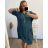 Šaty s príveskom oversize 3/4 rukáv dámske nadrozmer (2XL/3XL/4XL ONE SIZE) TALIANSKA MÓDA IM423457/DU 3XL/4XL petrolejová