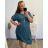Šaty s príveskom oversize 3/4 rukáv dámske nadrozmer (2XL/3XL/4XL ONE SIZE) TALIANSKA MÓDA IM423457/DU 3XL/4XL petrolejová