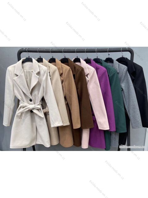 Kabát flaušový dlouhý rukáv dámský (S-XL) ITALSKÁ MÓDA IMWCT233952