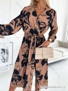 Šaty dlouhé elegantní dlouhý rukáv dámské (S/M ONE SIZE) ITALSKÁ MÓDA IMWGB233997
