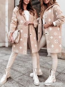 Kabát alpaka s kapucí dlouhý rukáv dámský (S/M ONE SIZE) ITALSKÁ MÓDA IMWAK233907