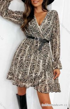 Šaty elegantní dlouhý rukáv dámské (S/M ONE SIZE) ITALSKÁ MÓDA IMWGM233938