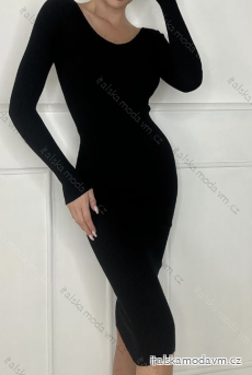 Šaty úpletové dlouhý rukáv dámské (S/M ONE SIZE) ITALSKÁ MÓDA IMPBB23Z8115