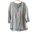 Tunika košeľová oversize 3/4 rukáv dámska nadrozměr (2XL/3XL ONE SIZE) TALIANSKA MÓDA IM423KNOB/DU 2XL/3XL svetlo modrá