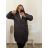 Bunda kabát prošívaný dlouhý rukáv dámská nadrozměr (2XL/3XL ONE SIZE) ITALSKÁ MÓDA IMWCT233519 hořčicová