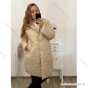 Bunda kabát prošívaný dlouhý rukáv dámská nadrozměr (2XL/3XL ONE SIZE) ITALSKÁ MÓDA IMWCT233519