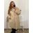 Bunda kabát prošívaný dlouhý rukáv dámská nadrozměr (2XL/3XL ONE SIZE) ITALSKÁ MÓDA IMWCT233519 hořčicová