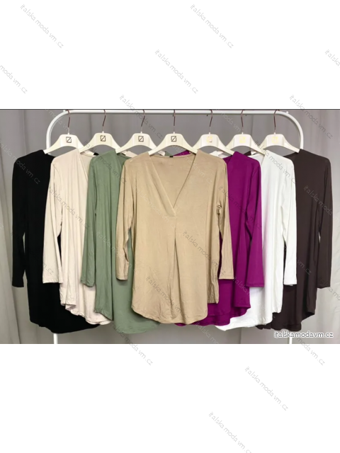 Tričko elegantný dlhý rukáv dámske (S/M ONE SIZE) TALIANSKA MÓDA IMPLP2322001075